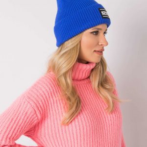 Cobalt Winter Hat with Patch