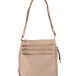 Dark Beige Eco Leather Shoulder Bag