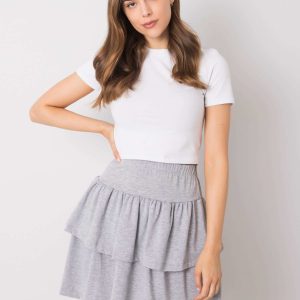 Gray Jenny Ruffle Mini Skirt