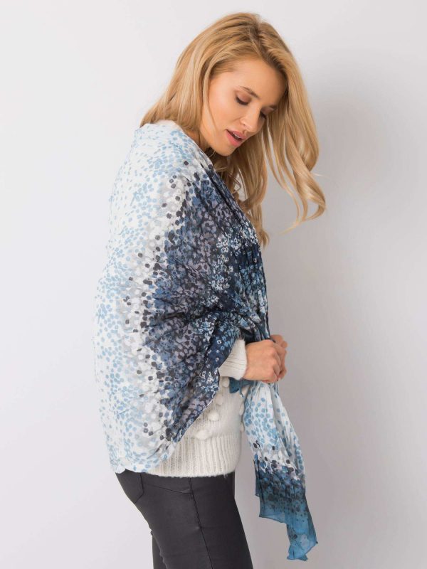 Dark blue scarf with patterns