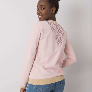 Dirty Pink Cotton Sweatshirt with Trinny Lace