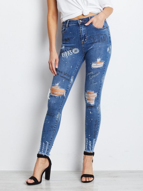 Blue Damaged jeans