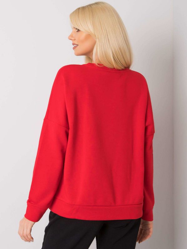 Frose RUE PARIS red frill sweatshirt