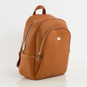 Light brown eco-leather backpack