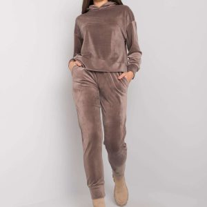 Dark beige ladies set with velor Meriden