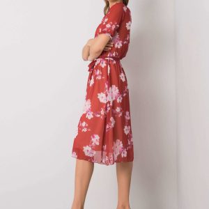 Brick dress with flowers Audette