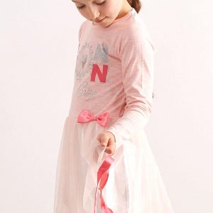 Light pink dress for a girl with applique