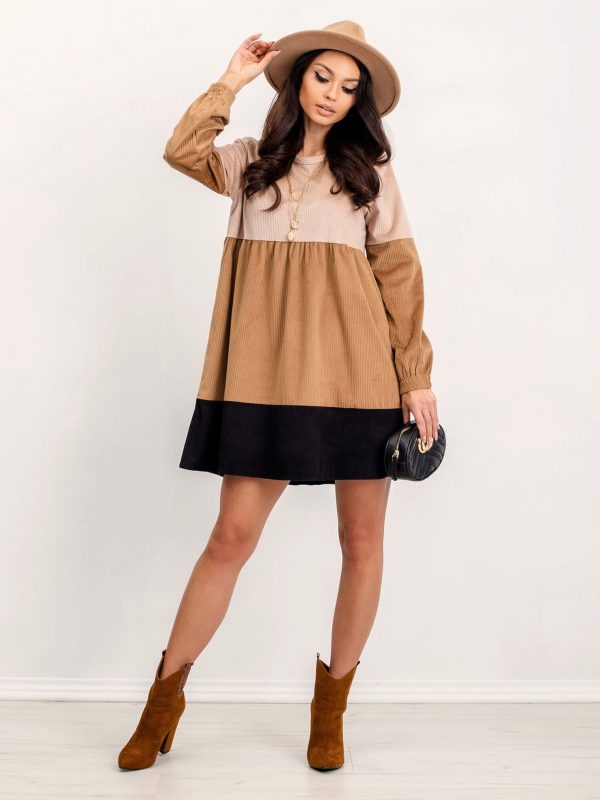 RUE PARIS Camel dress Selene