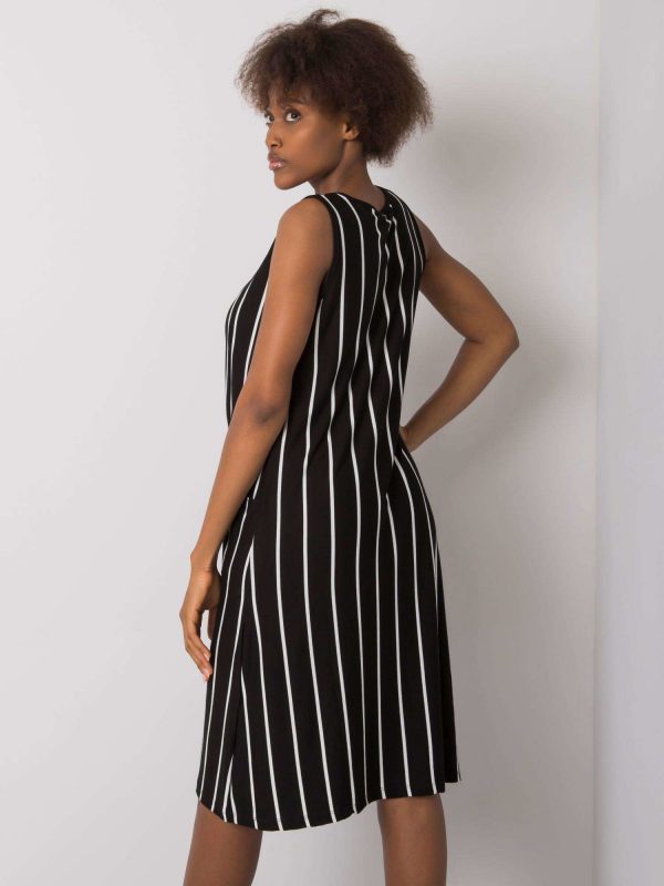 Black and White Striped Haima Dress