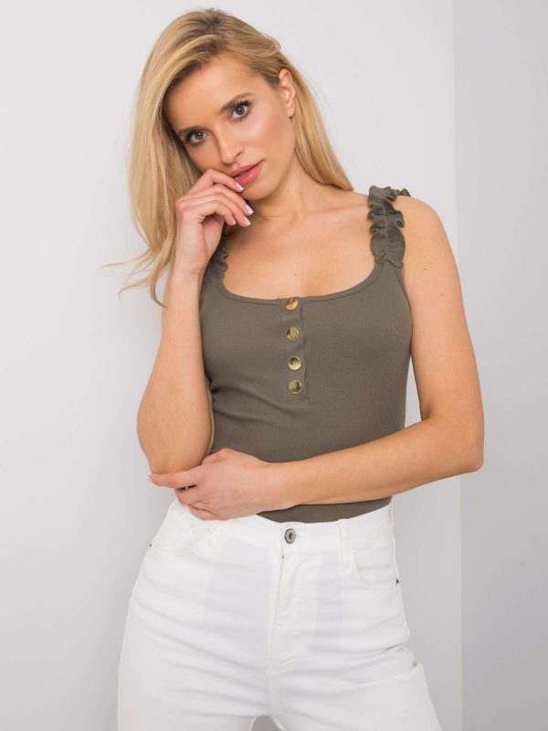 Emmie OCH BELLA Khaki Ribbed Top