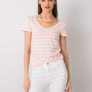 White and pink striped t-shirt Salmina RUE PARIS