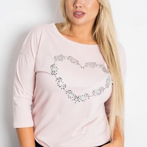 Pale Pink Plus Size Blouse Feelings