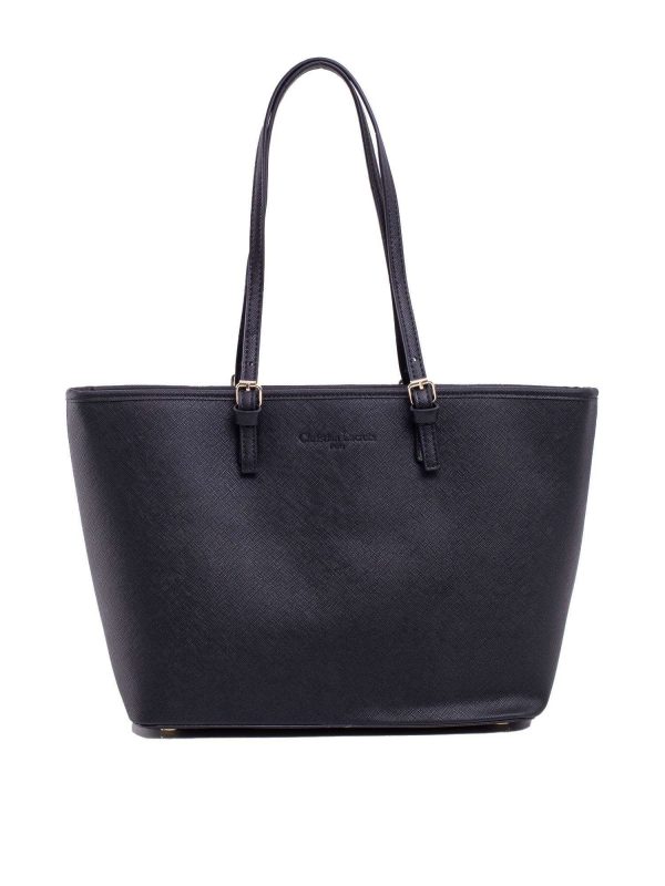 Black eco-leather city bag