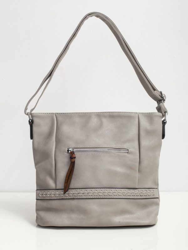 Grey bag with braided insert