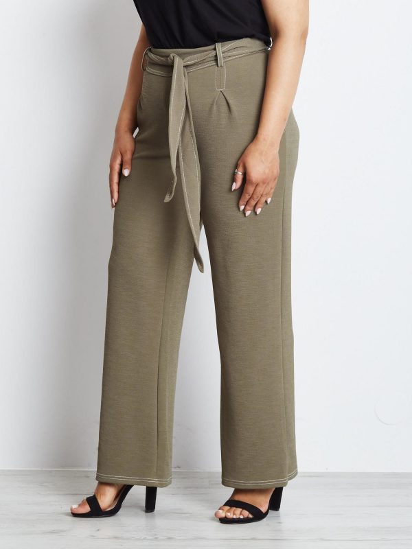 Khaki plus size pants Magnificent