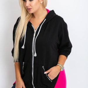 Black and Pink Plus Size Diamond Sweatshirt