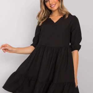 Black Harlyn Ruffle Dress