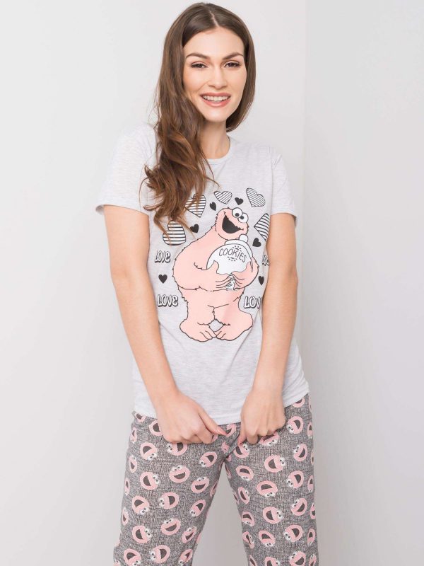 Grey Printed Ladies Pyjamas