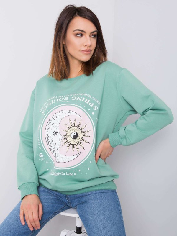 Trisha Pistachio Print Sweatshirt