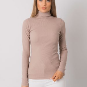 Dark beige blouse with turtleneck Elisee RUE PARIS