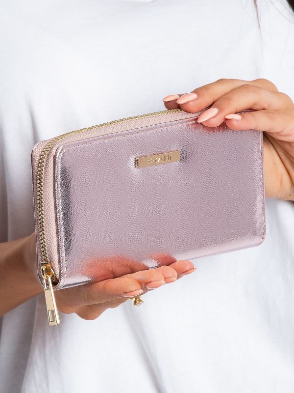 Pink-silver gloss wallet