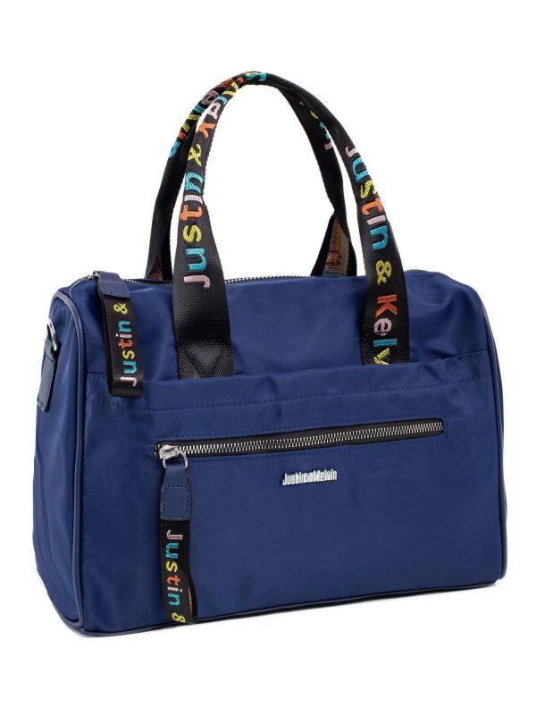 Navy blue city bag with detachable strap