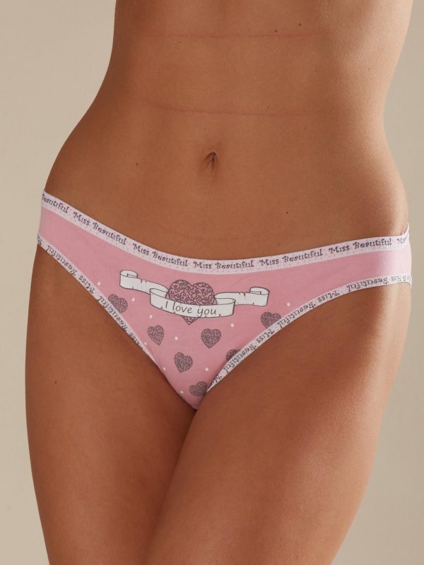 Pale Pink Printed Women's Panties