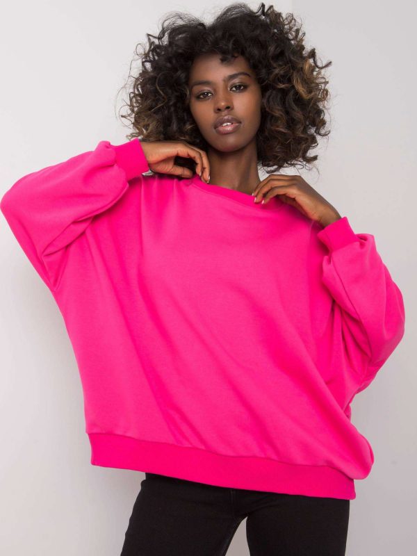 Fabrizia Fuchsia Cotton Hoodless Sweatshirt