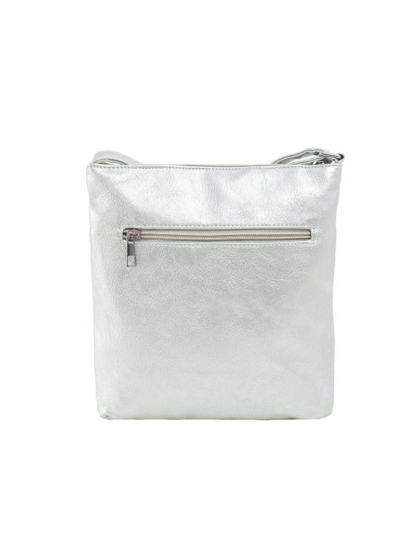 Silver Women's Bag with Pockets