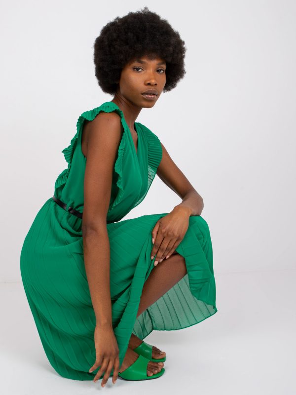 Green Midi Marine Wrap Dress