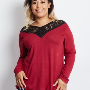 Burgundy plus size blouse Patience