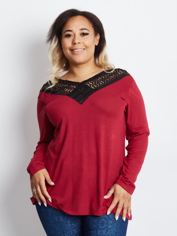 Burgundy plus size blouse Patience