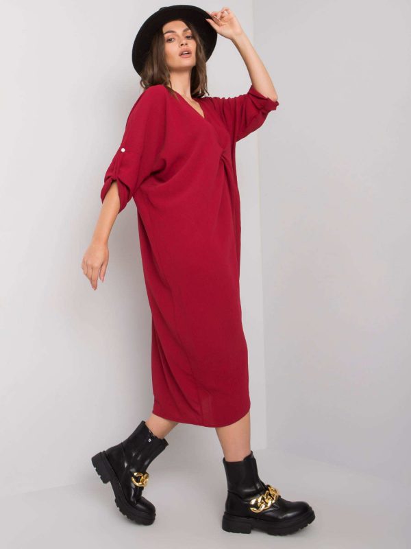 Burgundy loose Dorsey dress