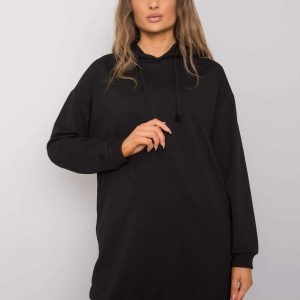 Carmelita Black Cotton Hoodie