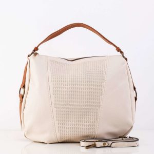 Cream Women's Bag with Detachable Strap