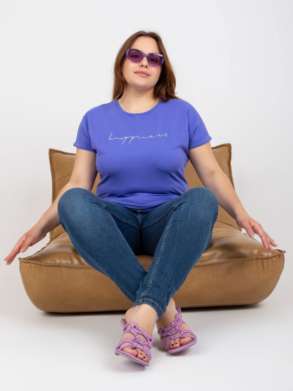 Purple plus size t-shirt with inscription