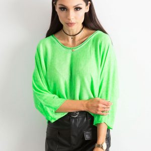 Fluo green women's oversize blouse