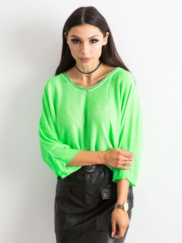 Fluo green women's oversize blouse