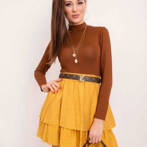 RUE PARIS Flamenco mustard skirt