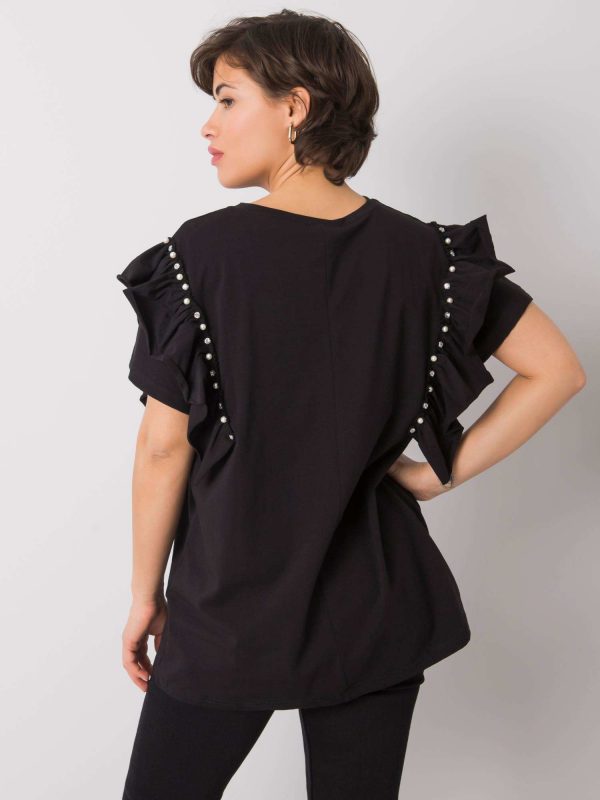 Black blouse with Miabella applique