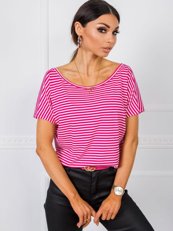 White and fuchsia t-shirt Gina RUE PARIS