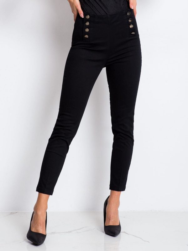 RUE PARIS Black Power pants