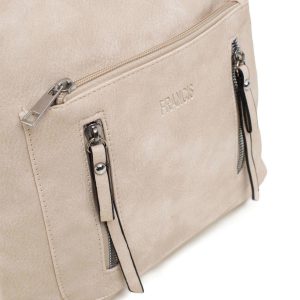 Light beige faux leather handbag