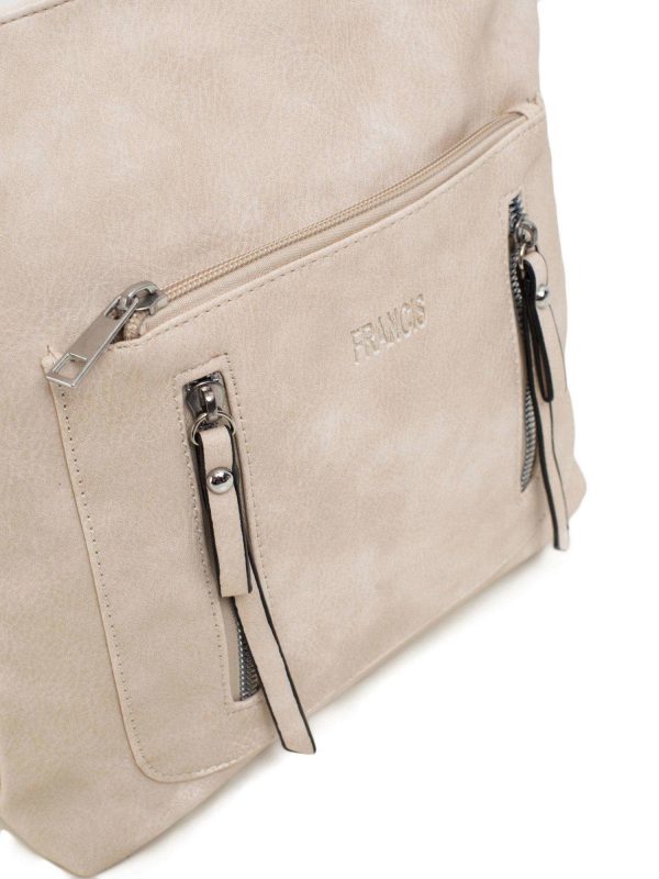 Light beige faux leather handbag