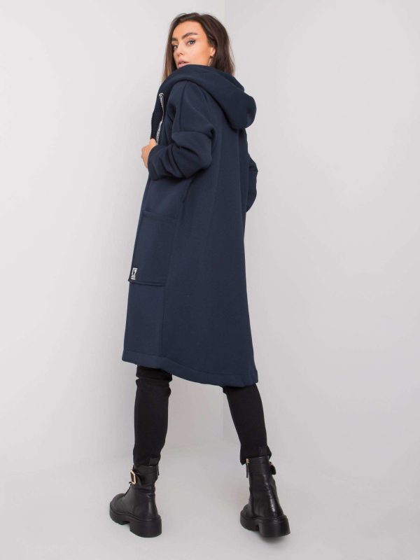 Navy Blue Long Hoodie Elvina