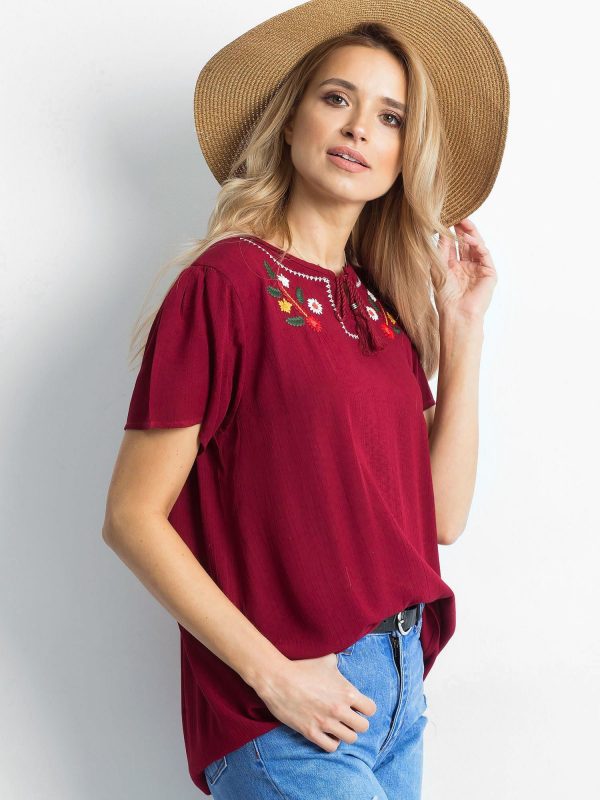 Burgundy blouse Intent