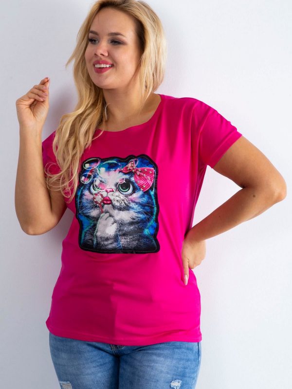 Dark pink T-shirt Adorable PLUS SIZE