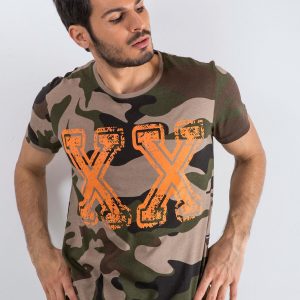 Beige khaki T-shirt for men Camo