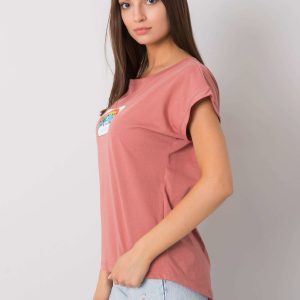 Dirty pink t-shirt with Aloha print