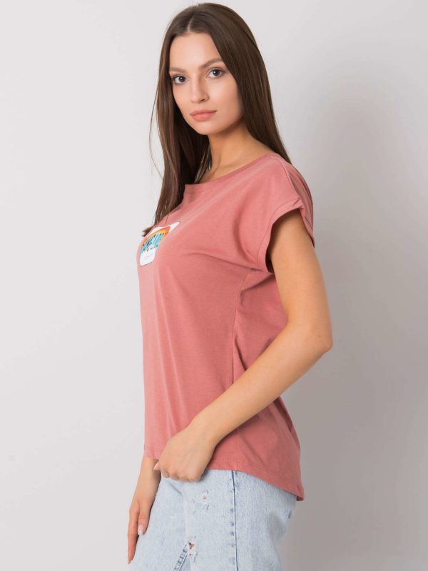 Dirty pink t-shirt with Aloha print